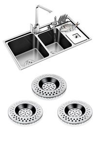 Metal 2'li Lüx Iri Delikli Lavabo Süzgeci ürün fotoğrafı