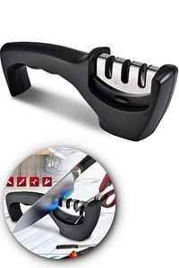 Profesyonel Bıçak Bileme Aleti 3 Açılı Elmas El Bıçakları Bileme Aparatı Ergonomik Saplı ürün fotoğrafı