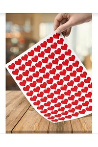 220 Adet 2 Cm Yapışkanlı Kalp Şekilli Kırmızı Sticker Etiket Hediye Paketleme Parti Hediyeleri ürün fotoğrafı