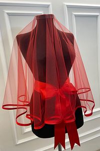 Kırmızı Biyeli Gelin Duvak Kuşak Eldiven Tam Set Kına Gecesi Düğün Nikah ürün fotoğrafı