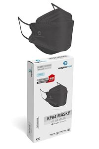 N95/FFP2 Kore Tipi, 4 katlı, SİYAH Maske, Tekli Paket, UV Steril (2 Kutu/ 20 Adet) ürün fotoğrafı