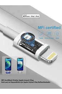 Orjinal Iphone Hızlı Şarj Aleti 20w Adaptör+kablo Tüm Iphone Modellerine Uyumlu Apple Mfi Lisanslı ürün fotoğrafı