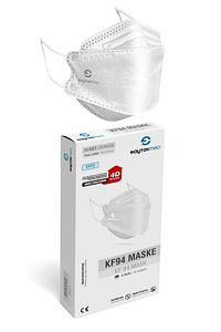 N95/FFP2 Kore Tipi, 4 katlı, BEYAZ Maske, Tekli Paket, UV Steril (5 Kutu/ 50 Adet) ürün fotoğrafı
