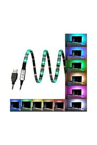 Tv Arkası Rgb Şerit Led Monitör Masa Aydınlatma Usb'li 1,5m Kumandalı ürün fotoğrafı
