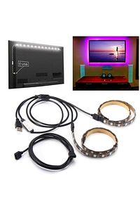 Tv Arkası Rgb Şerit Led Monitör Masa Aydınlatma Usb'li 1,5m Kumandalı ürün fotoğrafı