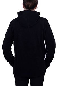 Kadın Siyah Kapşonlu Fermuarlı Polar Sweatshirt ürün fotoğrafı
