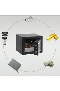 Italyan 17ef Elektronik Şifreli Çelik Para Kasası Otel Tipi Kasa 3mm Montaj Kit Hediye+ Pil ürün fotoğrafı
