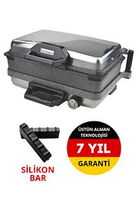Turbo Granit Grill (INOX) Granit Pan Dahil - Silex Bazlama Lahmacun Pizza Izgara Tost Makinesi ürün fotoğrafı