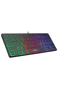 Minico Usb Rainbow Aydınlatmalı Q Kablolu Klavye Slim Kb-73m ürün fotoğrafı
