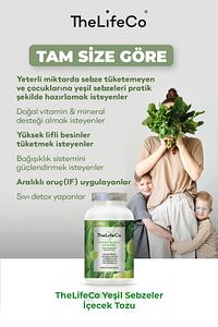 Yeşil Sebzeler Içecek Tozu 180 G (vegan, Detoks, Kilo Kontrol Desteği Desteği) ürün fotoğrafı