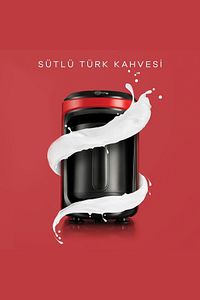 Hatır Hüps Sütlü Türk Kahve Makinesi Kırmızı ürün fotoğrafı