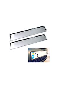 Paslanmaz Krom Metal Plakalık 52.7cm X 11.5cm 2 Adet Plaka Sacı ürün fotoğrafı