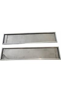 Paslanmaz Krom Metal Plakalık 52.7cm X 11.5cm 2 Adet Plaka Sacı ürün fotoğrafı