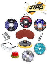 18 Parça Spiral Avuç Taşlama Cırt Zımpara Ahşap Inox Metal Mermer Kesici Kesme Flap Disk ürün fotoğrafı