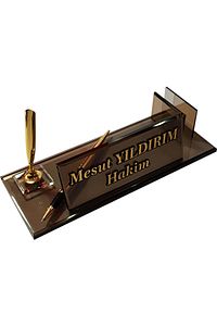 Kristal Masaüstü Kalemlik, Ofis Masa Isimliği, M186 Cam Masaüstü Isimlik Cam Masaüstü Isimlik ürün fotoğrafı