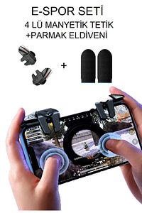 4 Lü Manyetik Tetik 0,3 Mm Pubg Oyuncu Parmak Eldiveni ürün fotoğrafı