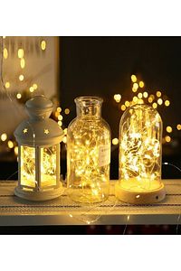 10 Metre Günışığı Ramazan Bayramı Işığı Süsü Peri Led Işık Sarı Pilli Ledli Duvar Gece 3 Fonksiyon ürün fotoğrafı