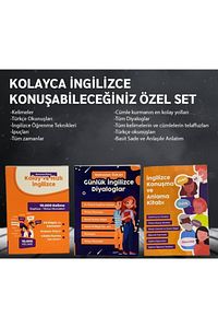 Hızlı Ingilizce Öğrenme Seti - 3 Kitap - Günlük Diyaloglar + Ingilizce Konuşma Kolay Ingilizce ürün fotoğrafı
