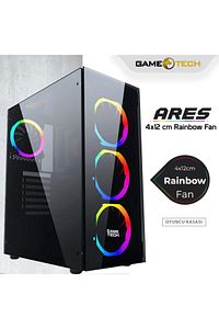 Ares Rainbow 4x120mm Fan Gaming Oyuncu Kasası ( Psu Yok) ürün fotoğrafı