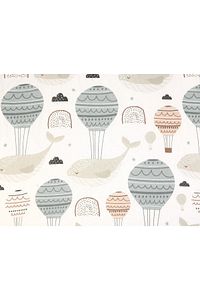 Anne Yanı Beşik Çarşafı Lastikli 2 Farklı Desen Balinalı Balon Ve Doğa 50x90 Cm. 2'li Set ürün fotoğrafı