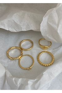 Gold Renk Yüzük Seti ürün fotoğrafı