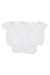 HelloBaby Bebek Basic Ribana Zarf Yaka 5li Kısa Kol Body - Beyaz ürün fotoğrafı