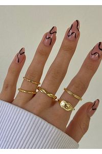 Gold Renk Yüzük Seti ürün fotoğrafı