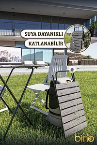 Katlanır Mutfak Masası Yükseklik Ayarlı Ahşap Kamp Masası Piknik Masası Balkon Masası ürün fotoğrafı