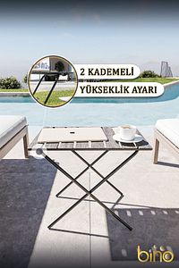 Katlanır Mutfak Masası Yükseklik Ayarlı Ahşap Kamp Masası Piknik Masası Balkon Masası ürün fotoğrafı