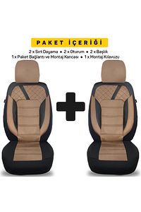 Opel Ampera 2012-2018 Uyumlu 1+1 Taba Tay Tüyü Koltuk Kılıfı Tt646 ürün fotoğrafı