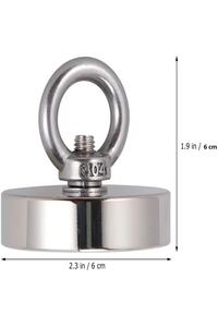 Süper Güçlü Halkalı Büyük Neodyum Pot Mıknatıs, 60 Mm Çap, Magnet Fishing, Kurtarma Mıknatısı ürün fotoğrafı