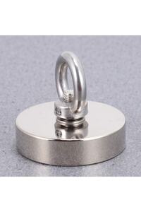 Süper Güçlü Halkalı Büyük Neodyum Pot Mıknatıs, 60 Mm Çap, Magnet Fishing, Kurtarma Mıknatısı ürün fotoğrafı