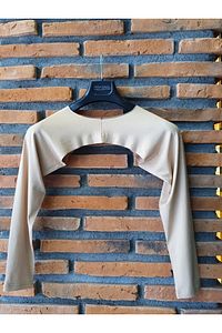 Bolero Krem Renk Tesettür Içe Giyilen Uzun Kol Bolero Içlik ürün fotoğrafı