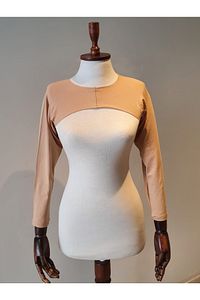 Bolero Krem Renk Tesettür Içe Giyilen Uzun Kol Bolero Içlik ürün fotoğrafı