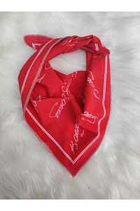 Atatürk Imzalı Kare Kırmızı Ipek Saten Bandana Fular ürün fotoğrafı