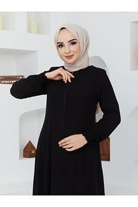 Yazlık Mevlana Model Belden Oturtmalı Kolu Lastikli Kloş Fereca Pardesü ürün fotoğrafı