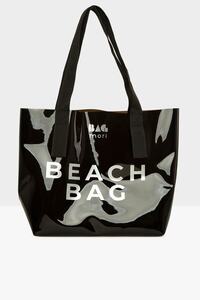 Siyah Kadın Beach Bag Baskılı Şeffaf Plaj Çantası M000007257 ürün fotoğrafı