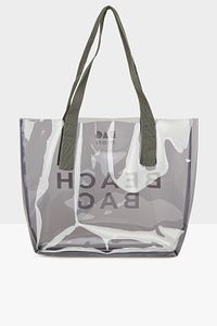 Gri Kadın Beach Bag Baskılı Şeffaf Plaj Çantası M000007257 ürün fotoğrafı