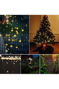 Güneş Enerjili 99 Led 12 Metre Sarı Renk Bahçe Aydınlatması Led Işık ürün fotoğrafı