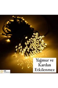 Güneş Enerjili 99 Led 12 Metre Sarı Renk Bahçe Aydınlatması Led Işık ürün fotoğrafı