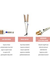 Led Göstergeli Seramik Su Dalgası(WAG) Saç Maşası ürün fotoğrafı