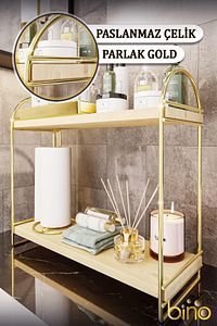 Mutfak Rafı Masaüstü Düzenleyici Organizer Mutfak Banyo Dolabı 2 Katlı Raf Oval Raf Kitaplık ürün fotoğrafı