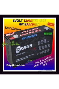 6 Volt 12 Amper Jeep Motor Oyuncak Araç Araba Aküsü 6v 12ah Kuru Akü ürün fotoğrafı