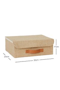 Jüt Kapaklı Dolap Çekmece İçi Takı Çamaşır Katlanır Saklama Kutusu Organizer 30x23x11 ürün fotoğrafı