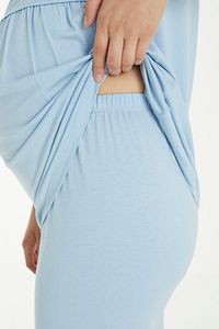 Mavi Çizgi Desenli Lohusa Ve Hamile Pijama Takım ürün fotoğrafı