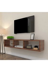 Ceviz 140 cm Tv Ünitesi Duvar Rafı Kitaplık Tv Sehpası Tv Standı ürün fotoğrafı