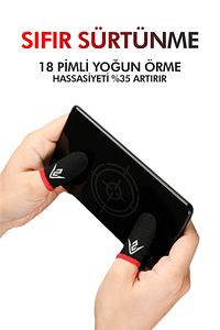E-spor Mobil Oyun Parmak Eldivenleri Süper Iletken Karbon Fiber Kumaş - 1 Çift - 2 Parmaklık ürün fotoğrafı