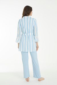 Mavi Çizgi Desenli Lohusa Ve Hamile Pijama Takım ürün fotoğrafı