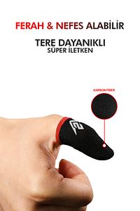 E-spor Mobil Oyun Parmak Eldivenleri Süper Iletken Karbon Fiber Kumaş - 1 Çift - 2 Parmaklık ürün fotoğrafı