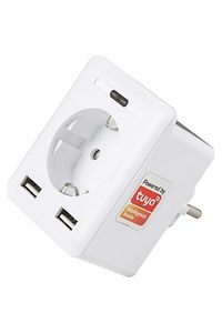 Swapp Sl-04 10a Akım Korumalı Akıllı Priz 2 Usb 2.4 Wifi Tuya Google Assistant Alexa Siri Destekli ürün fotoğrafı